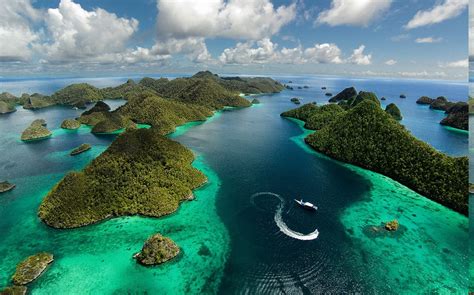 landscape, Nature, Island, Aerial View, Raja Ampat, Indonesia, Tropical, Sea, Clouds, Summer ...