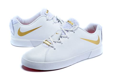 Nike Lebron James Low Casual Shoes All White Gold [LJC007] - $82.00 ...