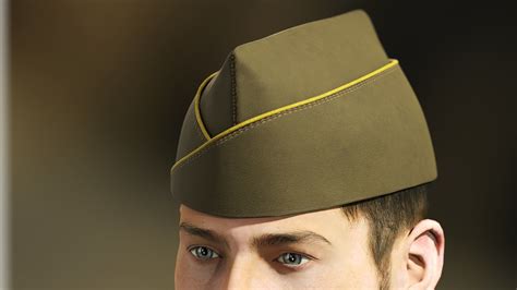 3D model Military side garrison cap classic infantry model VR / AR ...