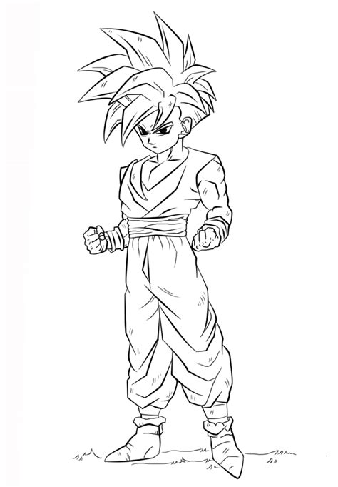 Dibujos de Dragon Ball Z Gohan para Colorear para Colorear, Pintar e Imprimir - Dibujos-Online.Com