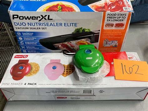 POWER XL VACUUM SEALER & (4) MINI WAFFLE MAKERS IN BOXES - Earl's ...