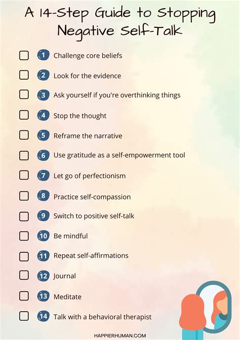 8 Printable Negative Self-Talk Worksheets for 2024 - Happier Human