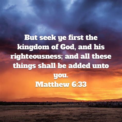 Matthew 6:33, King James Version (KJV) | Bible apps, The kingdom of god ...