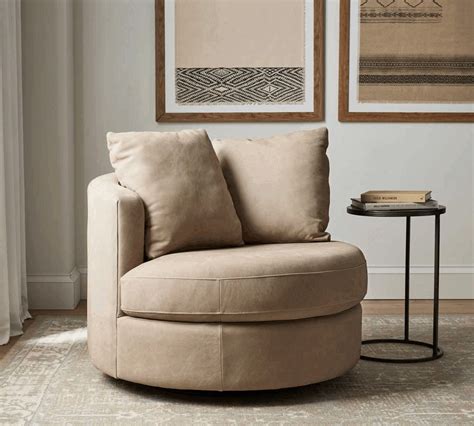 Balboa Leather Swivel Armchair | Swivel armchair, Arm chairs living room, Upholster