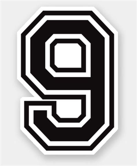 Number nine 9 sports college font sticker | Zazzle | Logotipo de ...