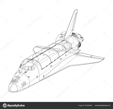 Space Shuttle Vector Rendering Stock Vector Image by ©YAY_Images #623299300