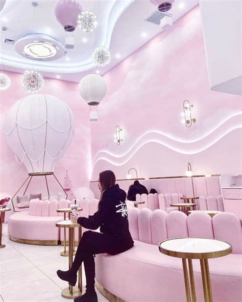 This Bubble Tea Shop In Queens Is Entirely Pink Including A Hot Air Balloon Couch • M Tea