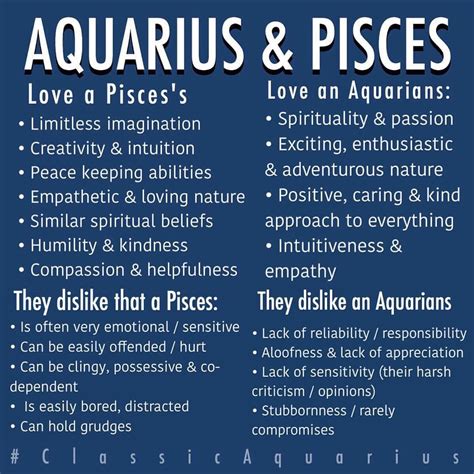 #Aquarius & #Pisces relationship. Listed above are the positive aspects ...