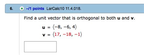 Solved Find a unit vector that is orthogonal to both u and | Chegg.com