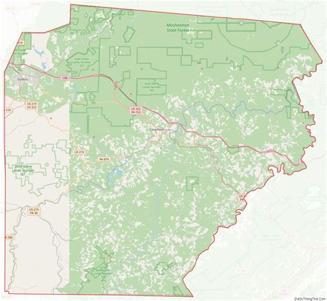 Map of Clearfield County, Pennsylvania - Thong Thai Real