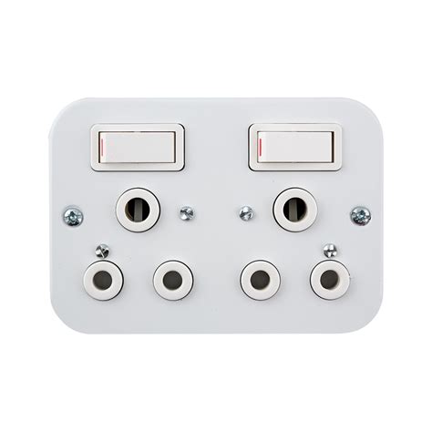 CRABTREE CLASSIC SOCKET IND 119X83 DUO 16A STL WHT - Mica Online