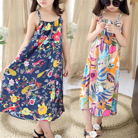 Bohemia Style Girls Sleeveless Floral Dress For Adolescents Big Kids Girls Clothes On Sale - NewChic