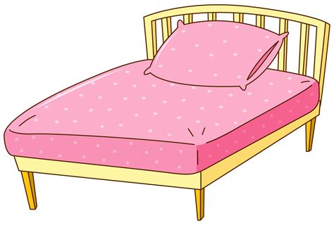 Bed with pink sheet and pillow 418175 Vector Art at Vecteezy