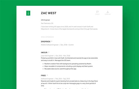 iOS Developer Resume Examples | Standard Resume