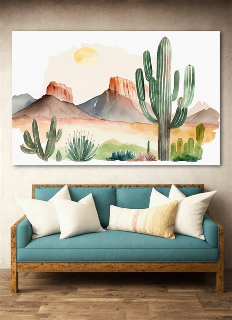 Minimalist Sonoran Desert Cactus Wall Art Southwest Nature - Etsy