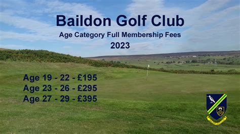 Membership Prices | Baildon Golf Club