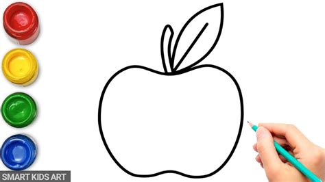 How To Draw An Apple For kids | Apple Drawing | Smart Kids Art - YouTube