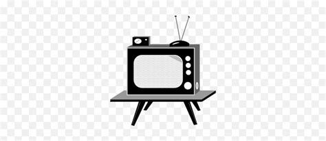 Vintage Tv Set Vector Illustration - Transparent Background Tv Cartoon Png Emoji,Tv Remote Emoji ...