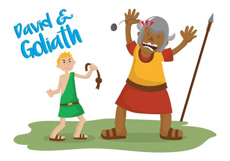 David and goliath vector illustration 150948 Vector Art at Vecteezy