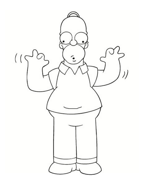 Funny Homer Simpson 1 Coloring Page - Free Printable Coloring Pages for Kids