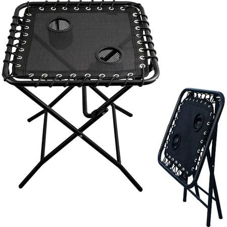 Outdoor Folding Side Table, Patio Foldable Coffee Table with Cup Holders, Lightweight ...