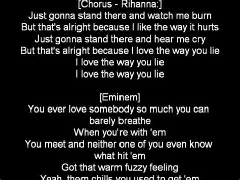 Eminem ft. Rihanna - love the way you lie lyrics - YouTube