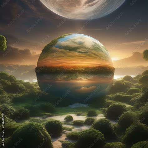 An artist's rendition of a terraformed Venus with a transformed climate and flourishing ...