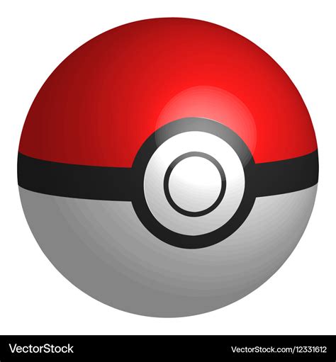 Realistic 3d pokeball Royalty Free Vector Image