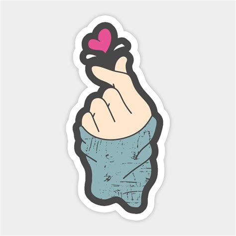 Kpop Finger Heart Hand-Sign Sticker