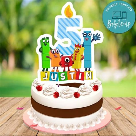 Numberblocks Cake Topper Template Printable DIY | Bobotemp | Cake ...