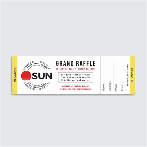 Raffle Ticket Templates — SUN Printing | Wausau, WI