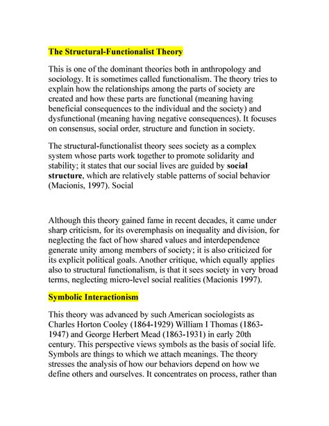 Introduction to Sociology P9 - The Structural-Functionalist Theory This ...