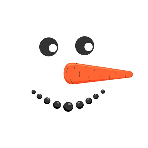 Funny smiling snowman face with carrot nose. Winter holidays design 15601781 Vector Art at Vecteezy