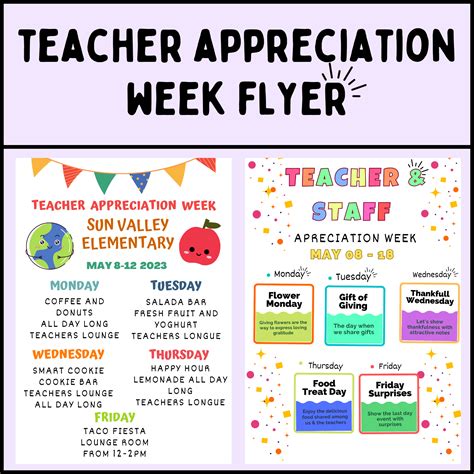 Teacher Appreciation Week Flyer | Printabe and Editable Template for Canva | Made By Teachers