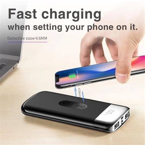 Wireless Charging 30000mah Power Bank External Battery Charger Pack ...