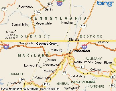 Georges Creek, Maryland Area Map & More