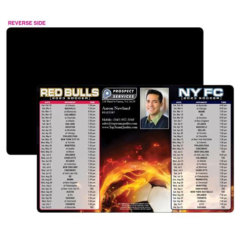 Professional Two Team Soccer Printed Magnet Schedule | New York Red ...