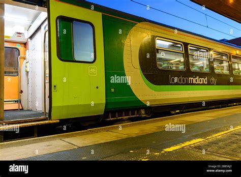 Early morning London Midland service waiting to leave Coventry railway ...