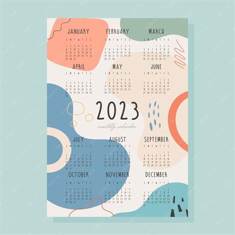 Premium Vector | 2023 year monthly calendar with abstract background ...