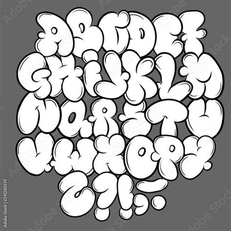 Set street type calligraphy design alphabet graffiti style tag letters ...