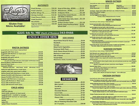 Party Trays & Catering Menu – Luigi's Restaurant & Pizzeria Albuquerque