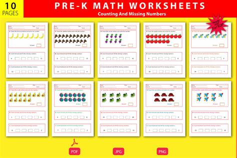 Counting and Missing Numbers Worksheets Graphic by Illustration New Jersey · Creative Fabrica