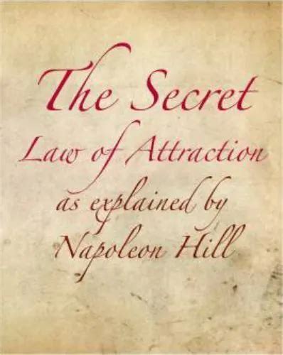 THE SECRET LAW of Attraction as Explained By Napoleon Hill, Hill ...