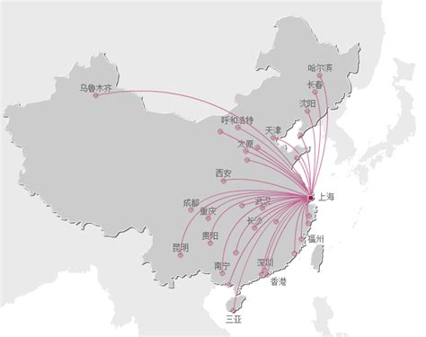 Juneyao Airlines route map