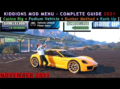 GTA Online Kiddions Mod Menu Complete Guide - Casino Rig + Bunker Method & Rank Up | November 2021