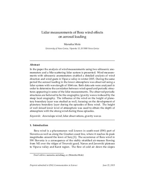 (PDF) Lidar measurements of Bora wind effects on aerosol loading ...