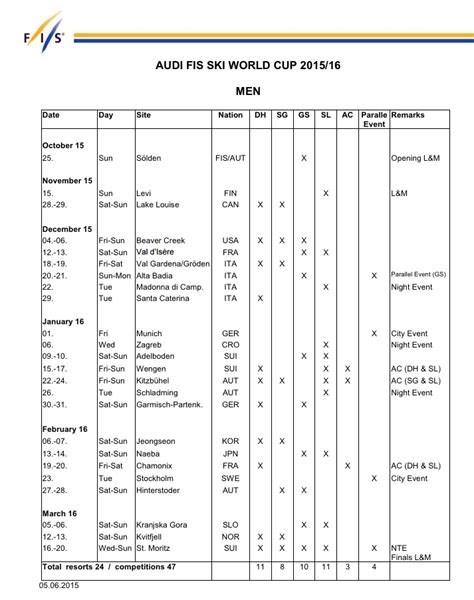 Fis World Cup Schedule 2024 - Agnese Krissy