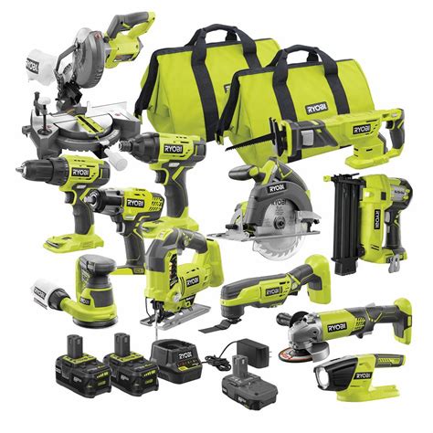 RYOBI ONE+ 18V Cordless 12-Tool Combo Kit with (3) Batteries and ...