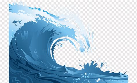 Sea waves, Poster Wind wave Cartoon, Blue waves, text, computer Wallpaper, world png | PNGWing