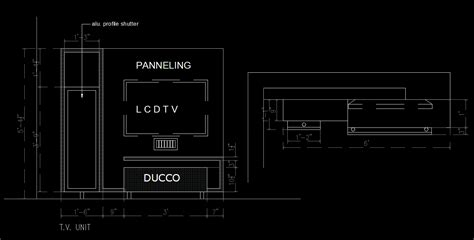 Tv Unit cad drawing is given in this cad drawings. Download this cad file now. - Cadbull